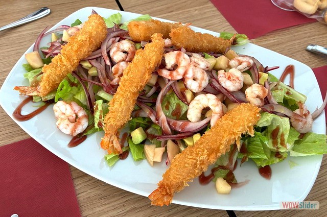 Ensalada de gambas y langostinos